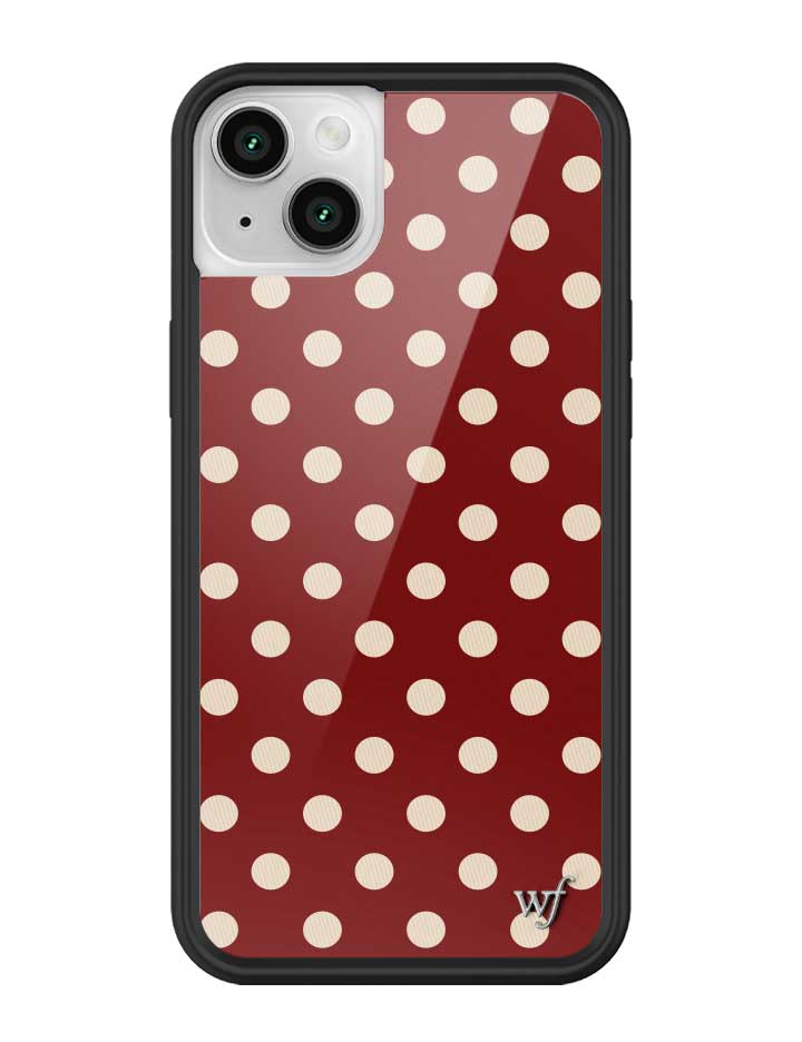 Wild Flower Polka Dot Burgundy and Cream iPhone Case