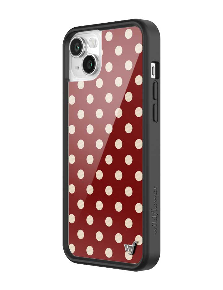 Wild Flower Polka Dot Burgundy and Cream iPhone Case