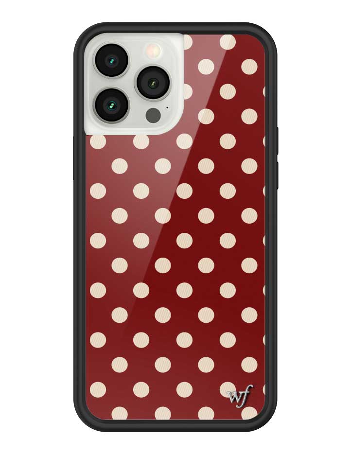 Wild Flower Polka Dot Burgundy and Cream iPhone Case
