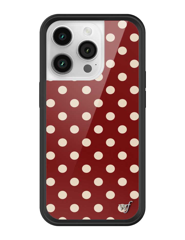 Wild Flower Polka Dot Burgundy and Cream iPhone Case