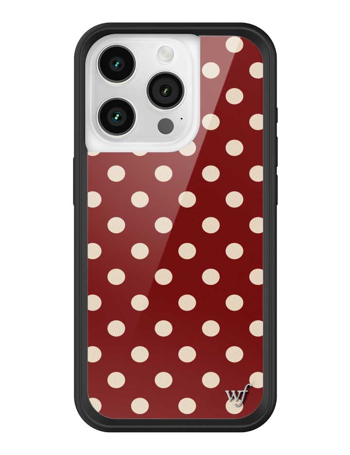 Wild Flower Polka Dot Burgundy and Cream iPhone Case
