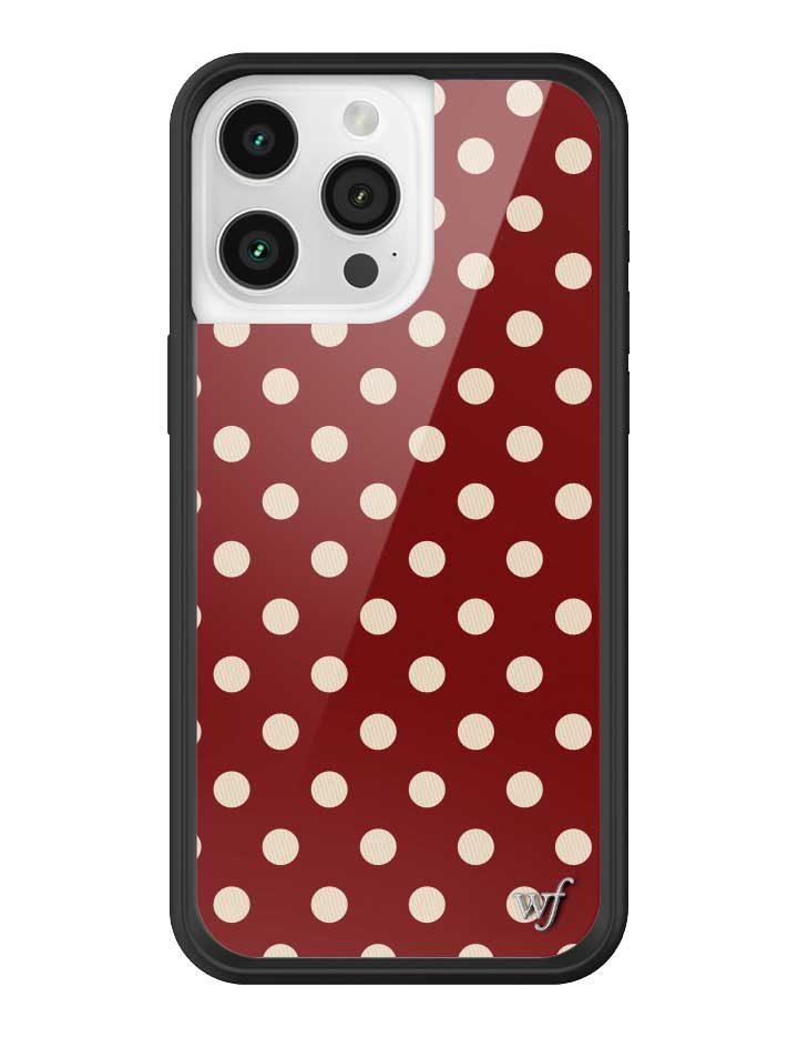 Wild Flower Polka Dot Burgundy and Cream iPhone Case