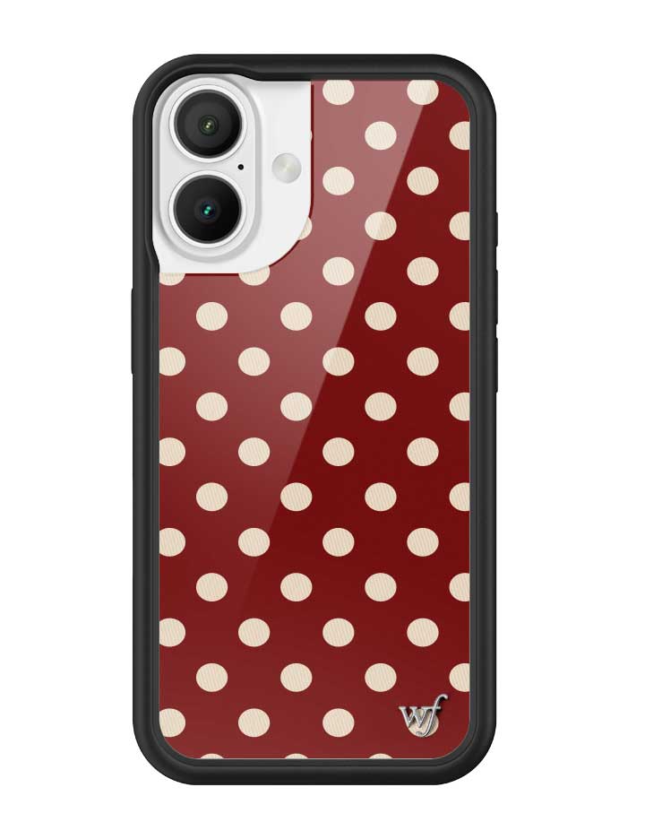 Wild Flower Polka Dot Burgundy and Cream iPhone Case