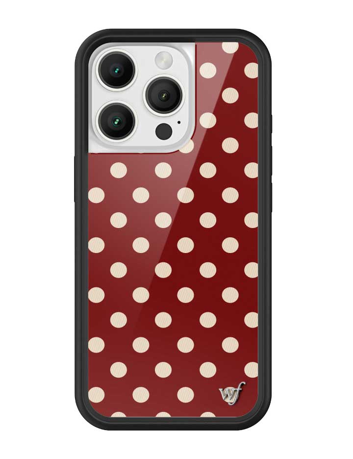 Wild Flower Polka Dot Burgundy and Cream iPhone Case