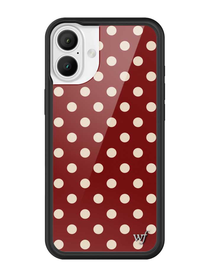 Wild Flower Polka Dot Burgundy and Cream iPhone Case
