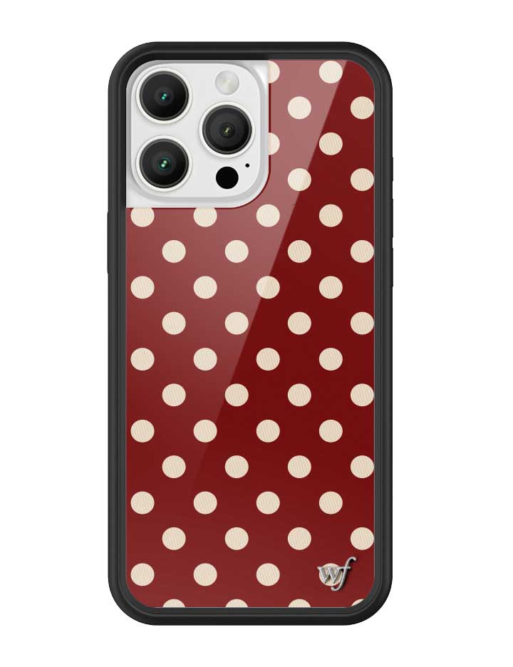Wild Flower Polka Dot Burgundy and Cream iPhone Case