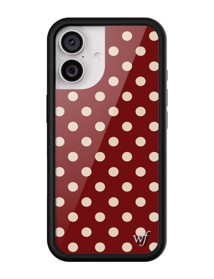 Wild Flower Polka Dot Burgundy and Cream iPhone Case