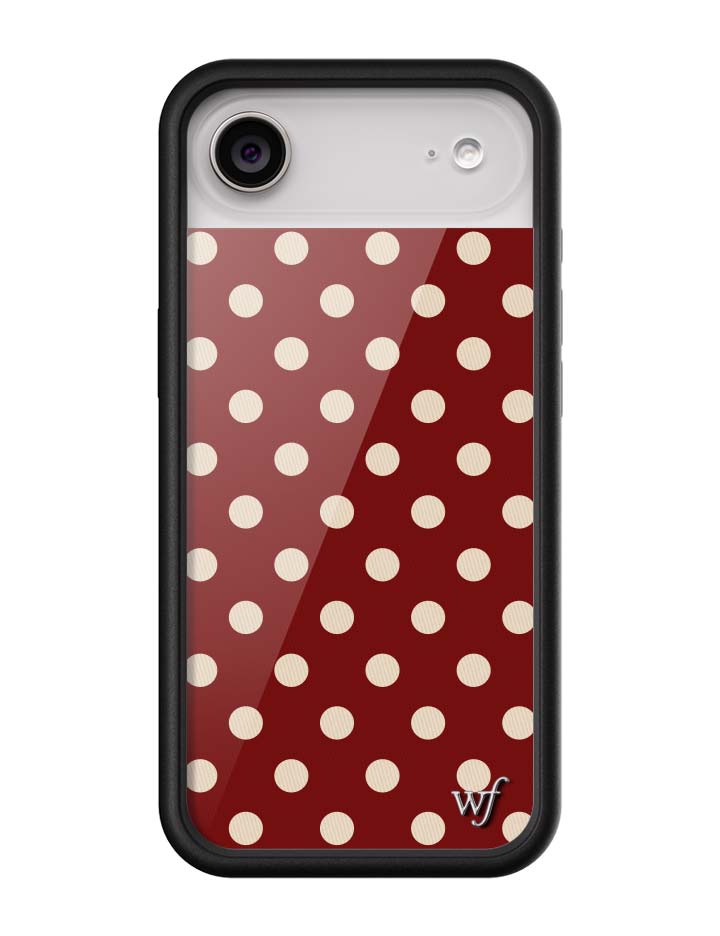 Wild Flower Polka Dot Burgundy and Cream iPhone Case