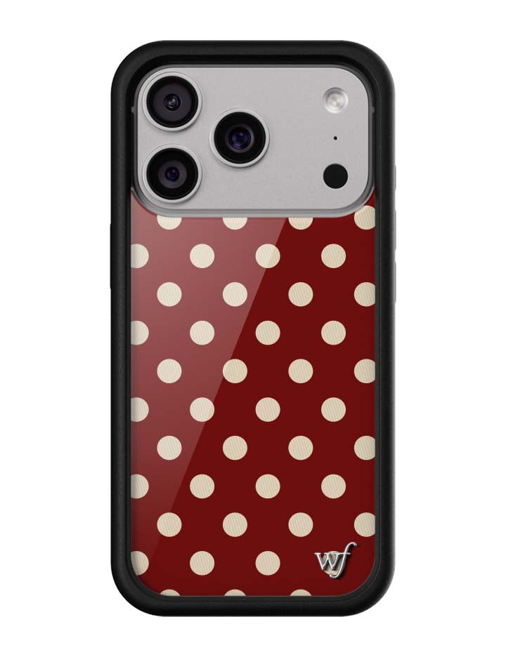 Wild Flower Polka Dot Burgundy and Cream iPhone Case