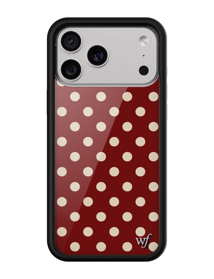 Wild Flower Polka Dot Burgundy and Cream iPhone Case