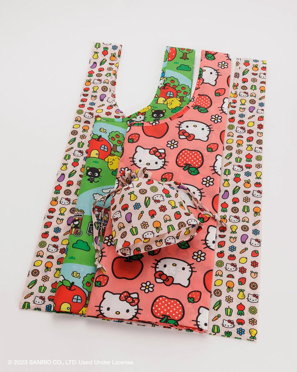 Baggu Standard Reusable Bag Set of Three | Hello Kitty and Friends