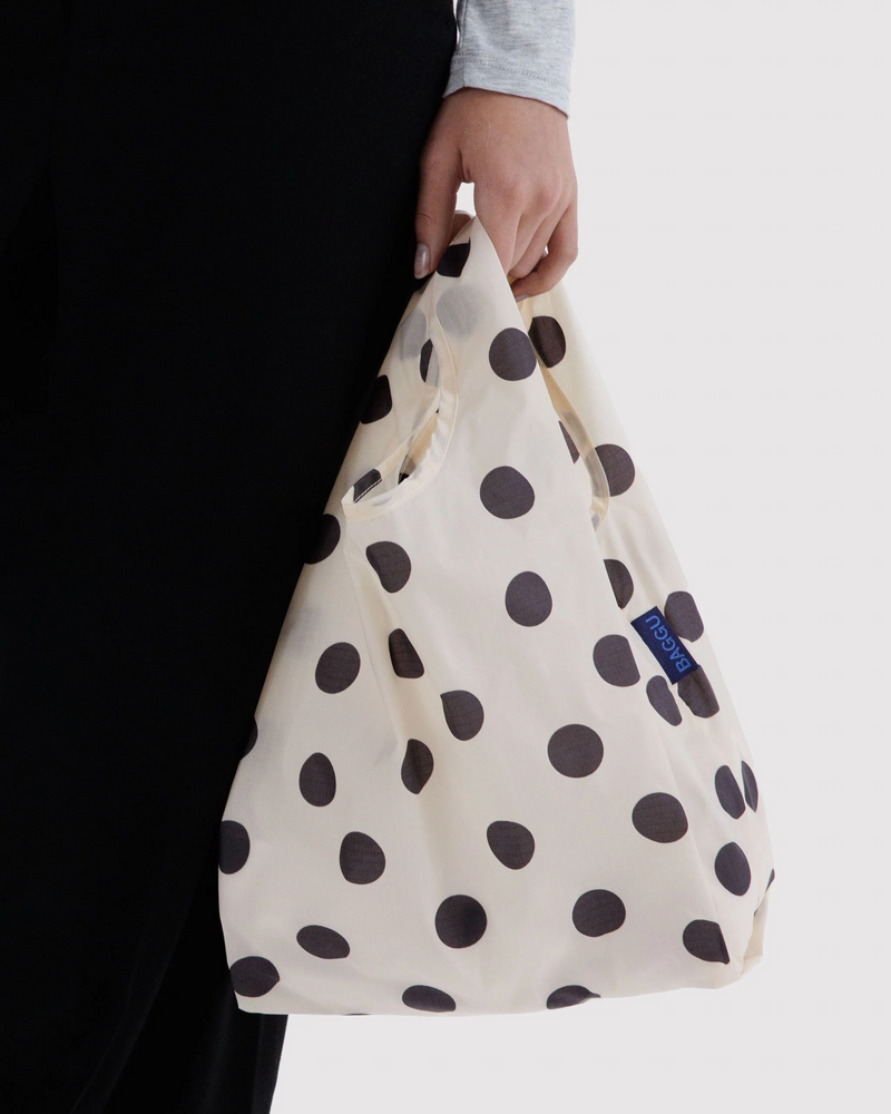 Baggu Baby Reusable Bag | Cream and Black Polka Dot