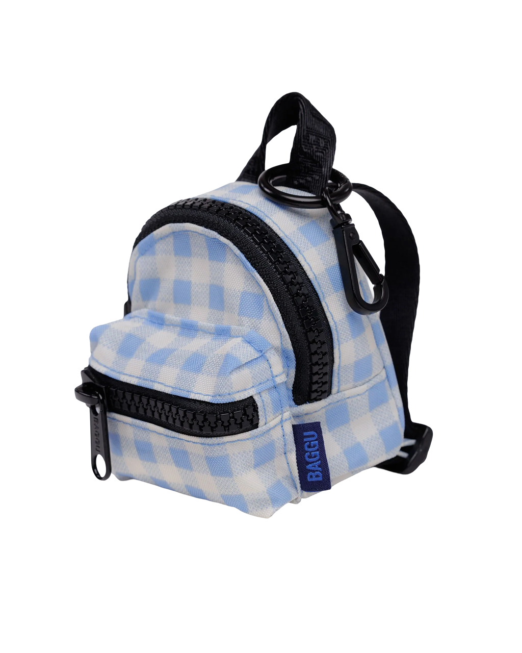 Baggu Backpack Charm | Light Blue Gingham 