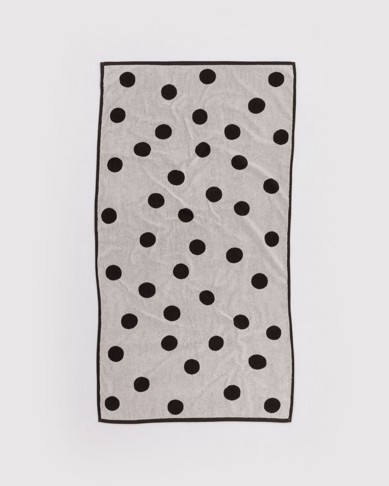 Baggu Bath Towel | Cream and Black Polka Dot