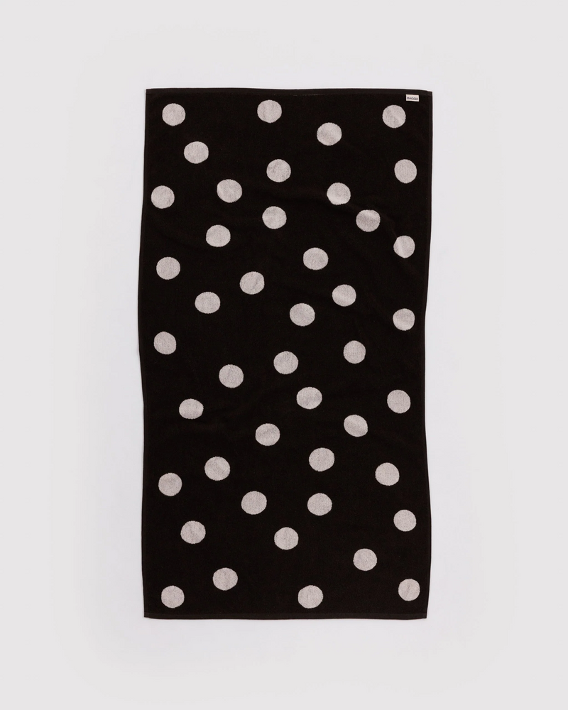 Baggu Bath Towel | Cream and Black Polka Dot