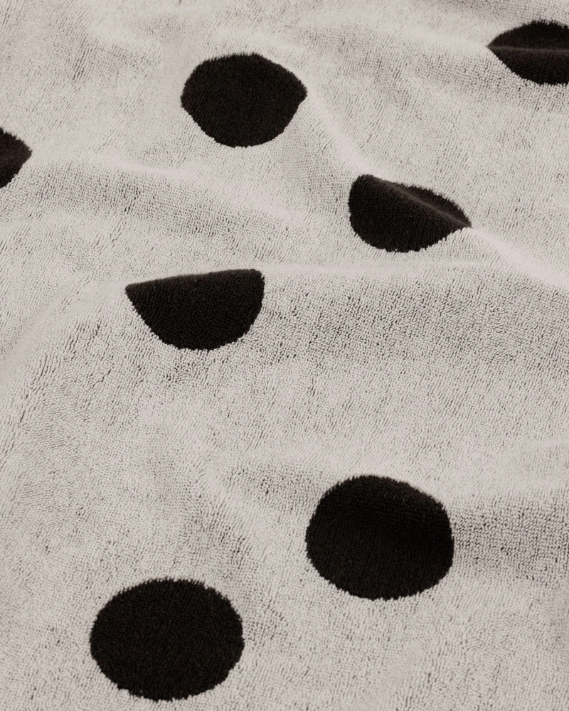 Baggu Bath Towel | Cream and Black Polka Dot
