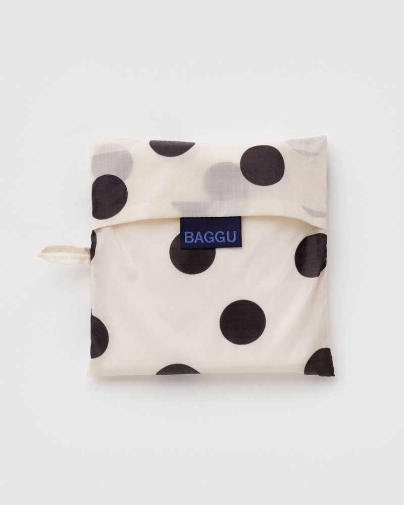 Baggu Big Reusable Bag | Cream and Black Polka Dot