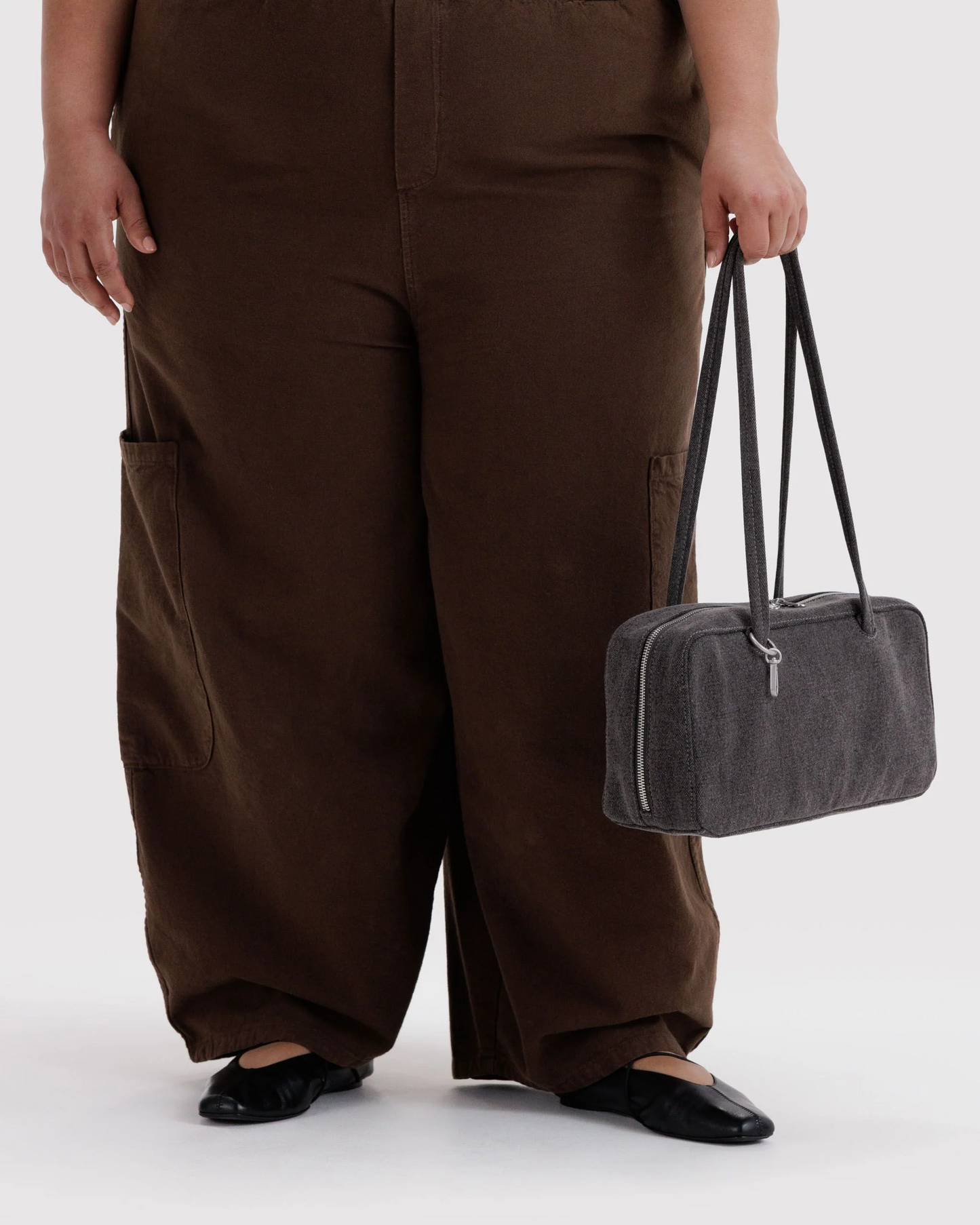 Baggu Denim Bowler Bag | Washed Black Denim