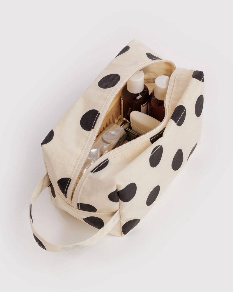 Baggu Dopp Kit | Cream and Black Polka Dot
