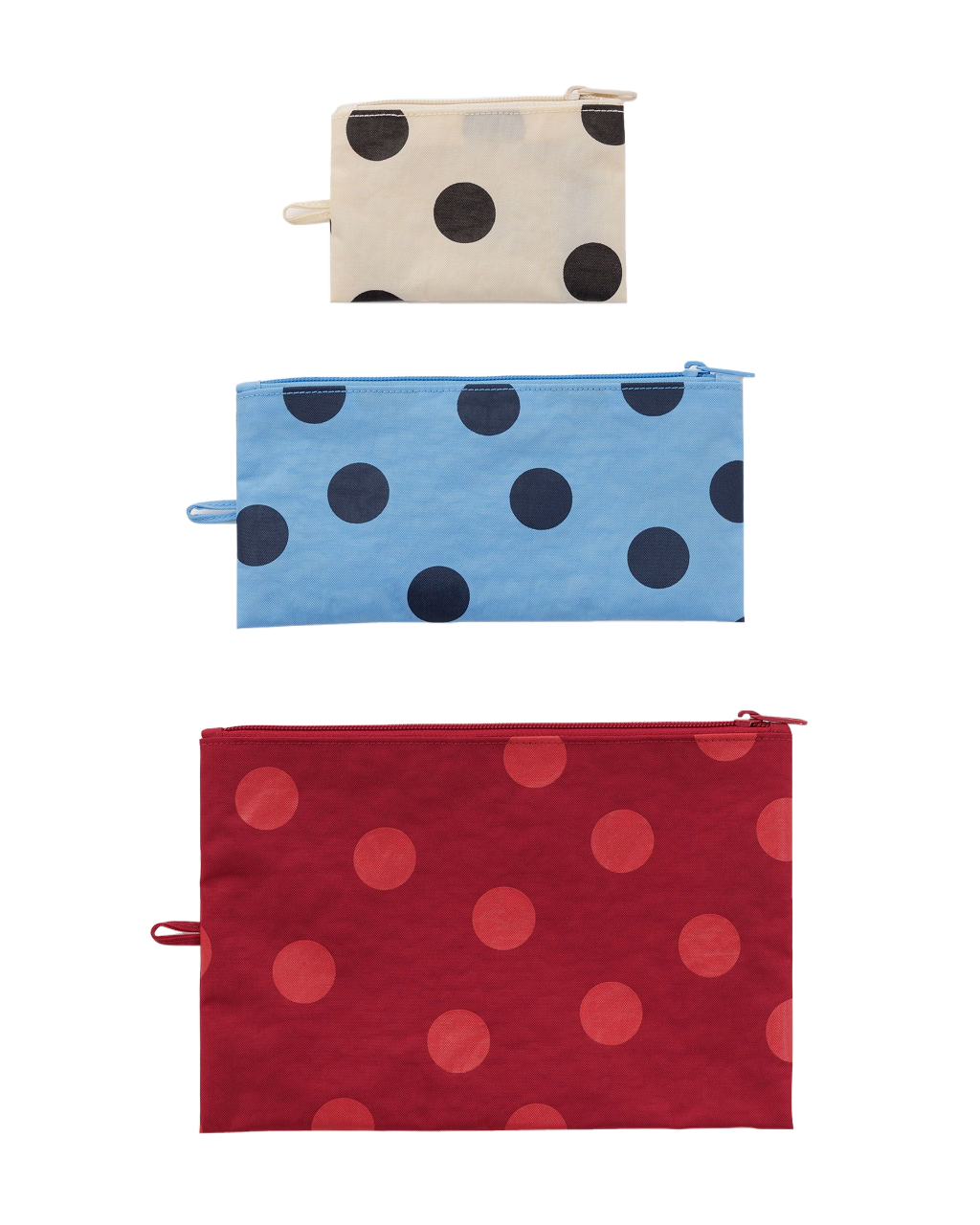 Baggu Flat Pouch Set | Polka Dot Mix
