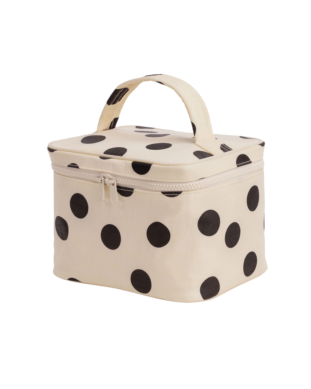 Baggu Large Cosmetic Case | Cream and Black Polka Dot
