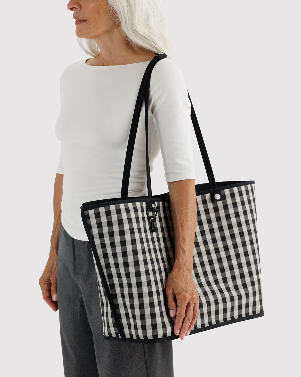 Baggu Large Nylon Reversible Tote | Black Mix