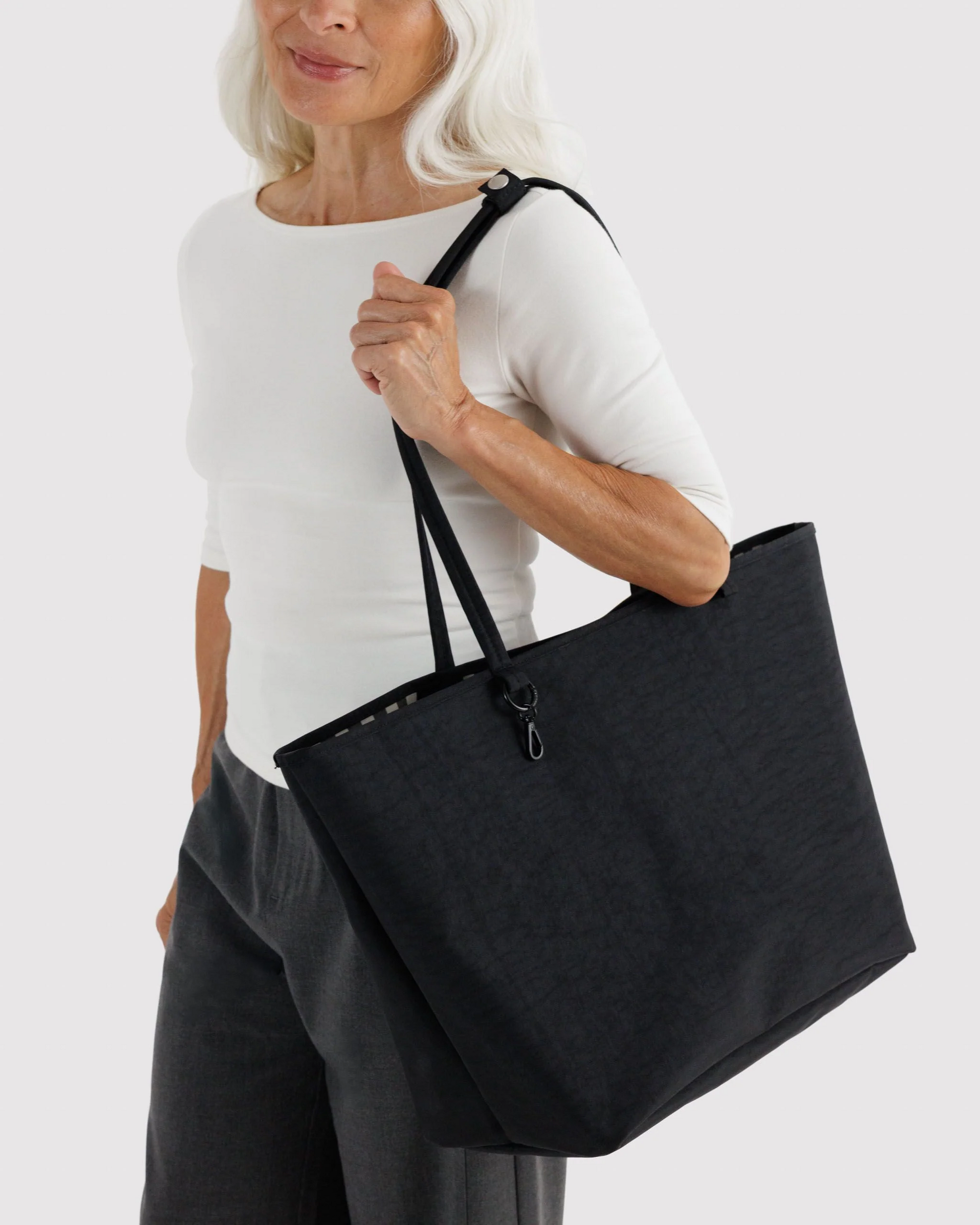 Baggu Large Nylon Reversible Tote | Black Mix