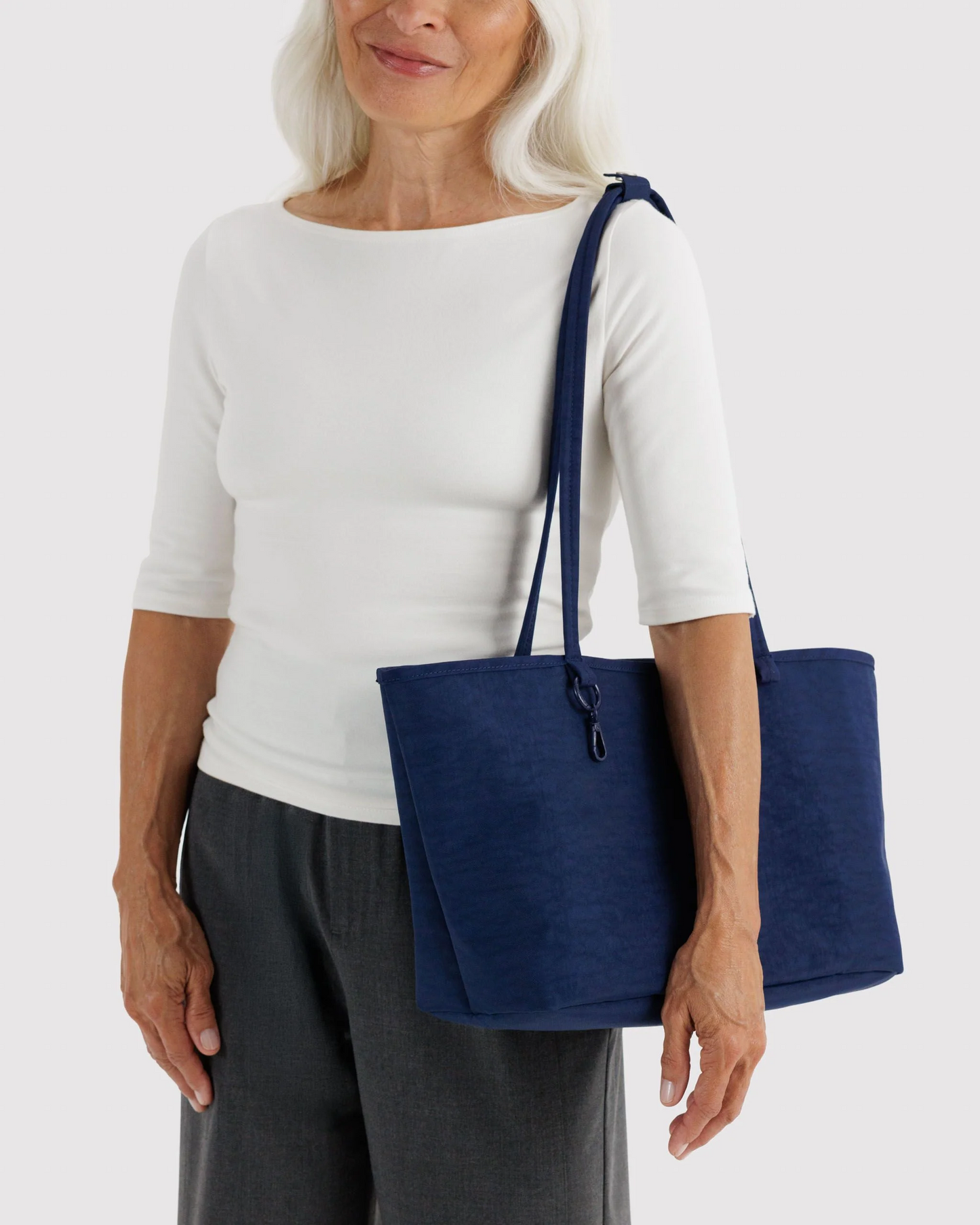 Baggu Medium Nylon Reversible Tote | Navy Mix 
