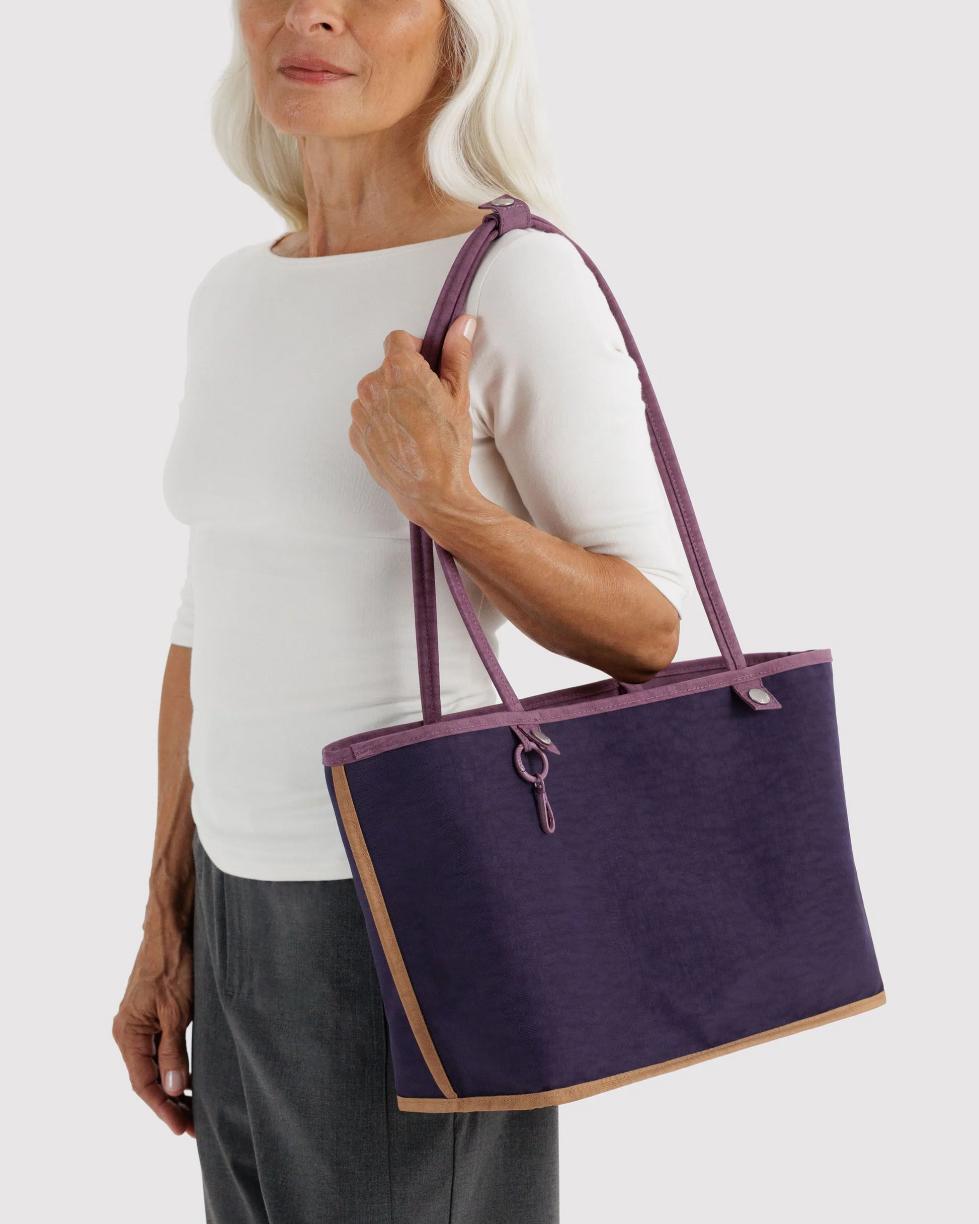 Baggu Medium Nylon Reversible Tote | Wild Plum Mix 