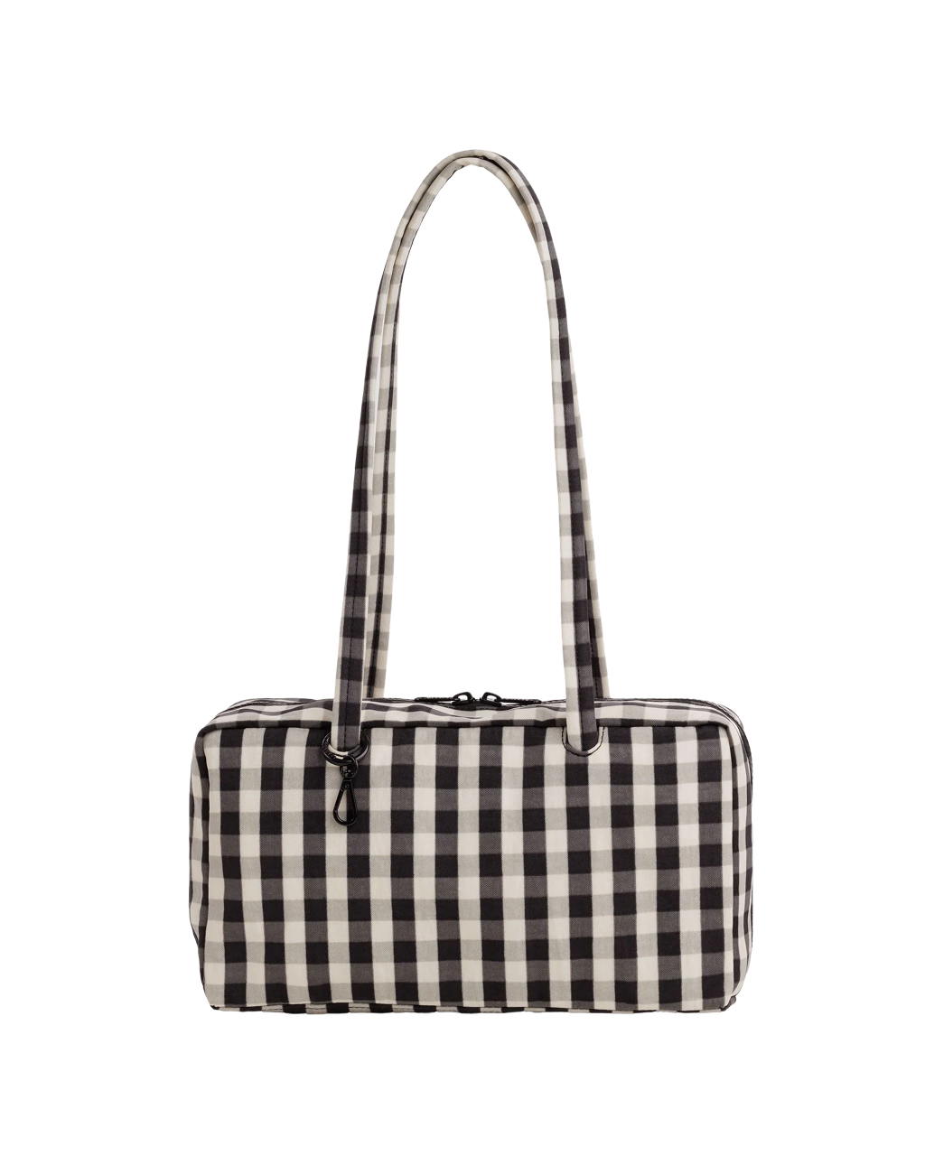 Baggu Nylon Bowler Bag | Black and Cream Gingham