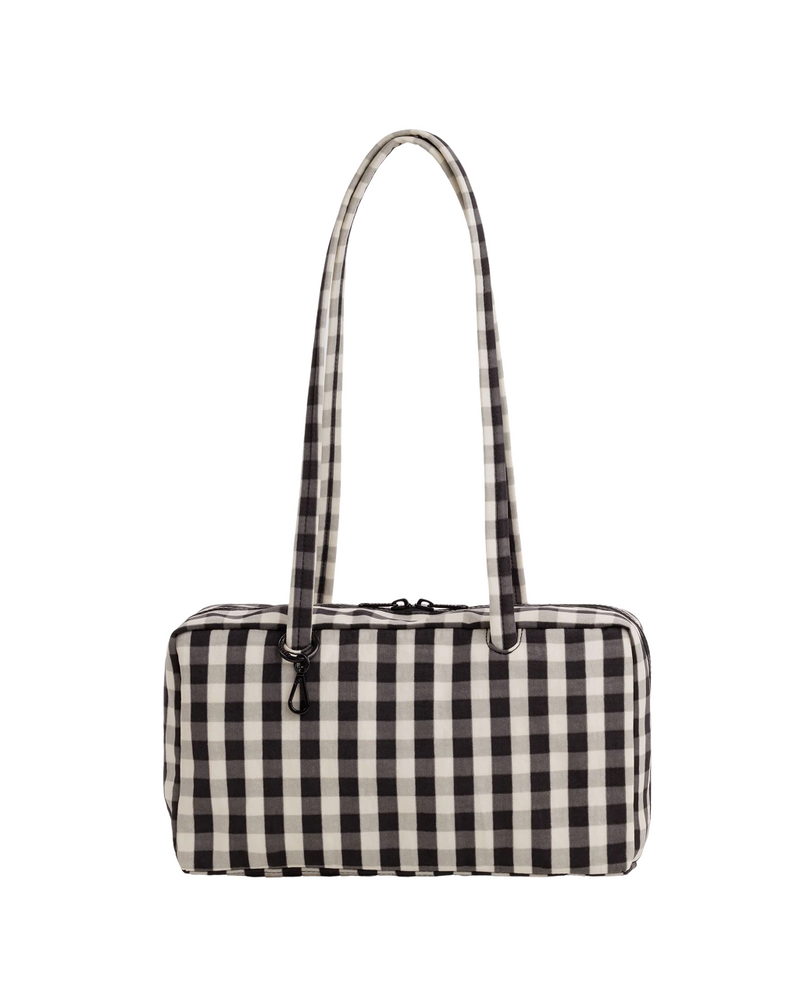 Baggu Nylon Bowler Bag | Black and Cream Gingham