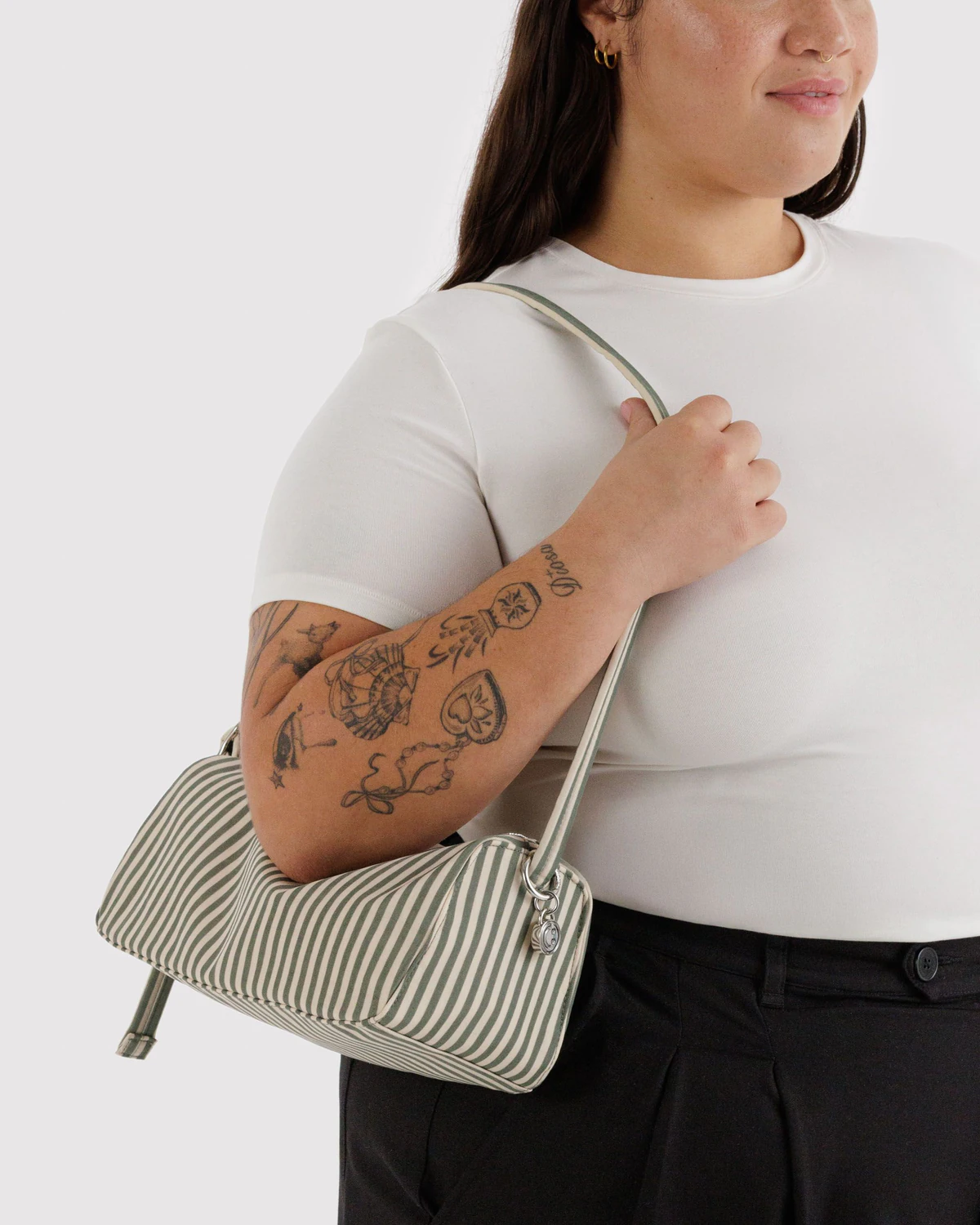 Baggu Nylon Loaf Bag | Sage Stripe