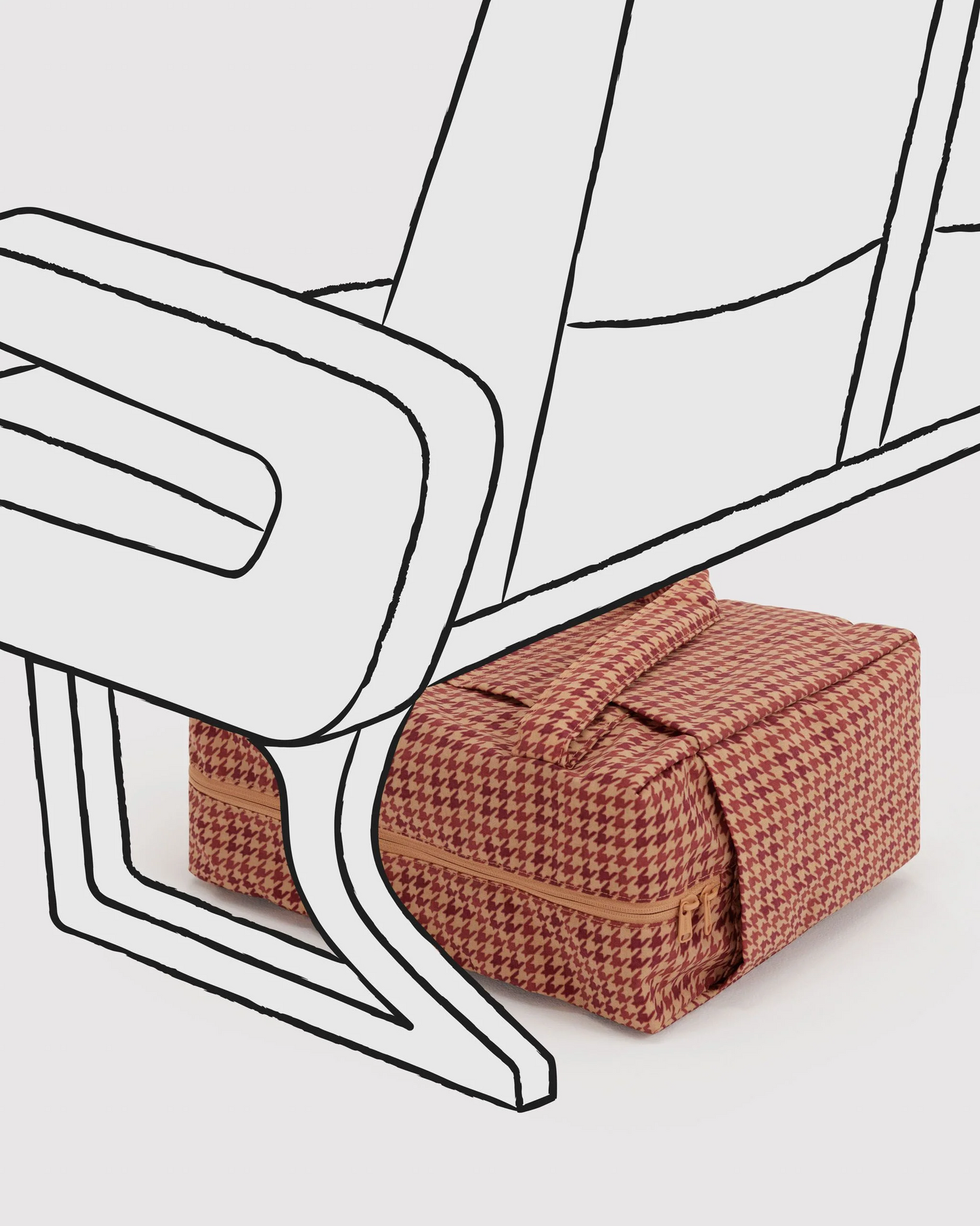 Baggu Small Cloud Carry-On | Tan Houndstooth 
