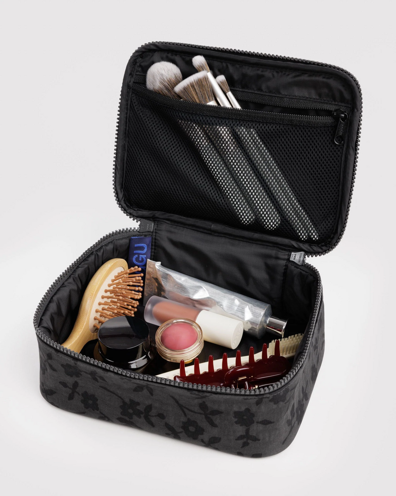 Baggu Small Cosmetic Case | Charcoal Ditsy Floral