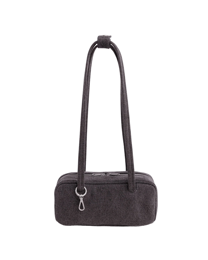 Baggu Small Denim Bowler Bag | Washed Black Denim 