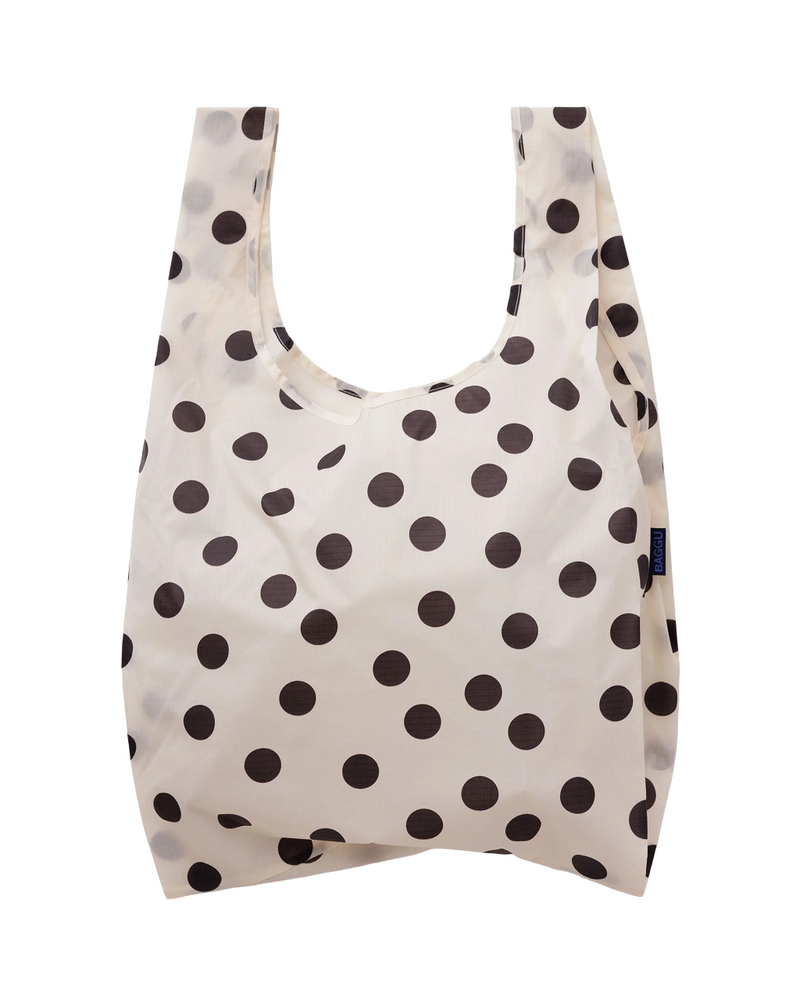 Baggu Standard Reusable Bag | Cream and Black Polka Dot 