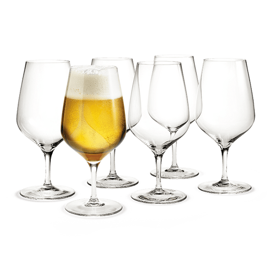 Holmegaard Cabernet Beer Glass, Clear, 21.6 Oz, 6 Pcs.