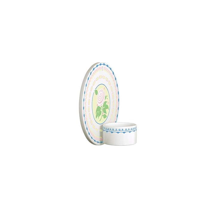 Bjørn Wiinblad Dora Tealight Holder, Blue Rose, Ø: 5.1"