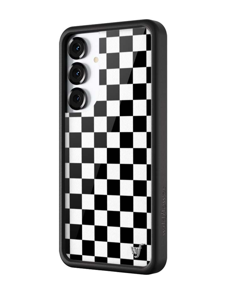 Wildflower Checkers Black Samsung Galaxy Case