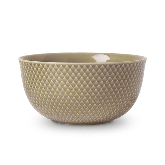 Lyngby Porcelæn Rhombe Earth Bowl, Clay, Ø: 6.9"