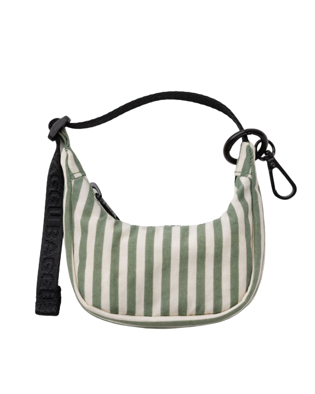 Crescent Bag Charm | Sage Stripe