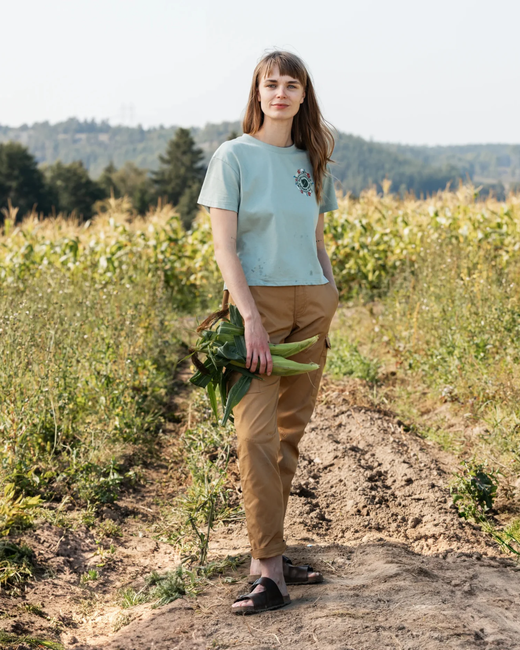 Fjallraven Fjällblomster Logo T-shirt - Women's | Misty Green