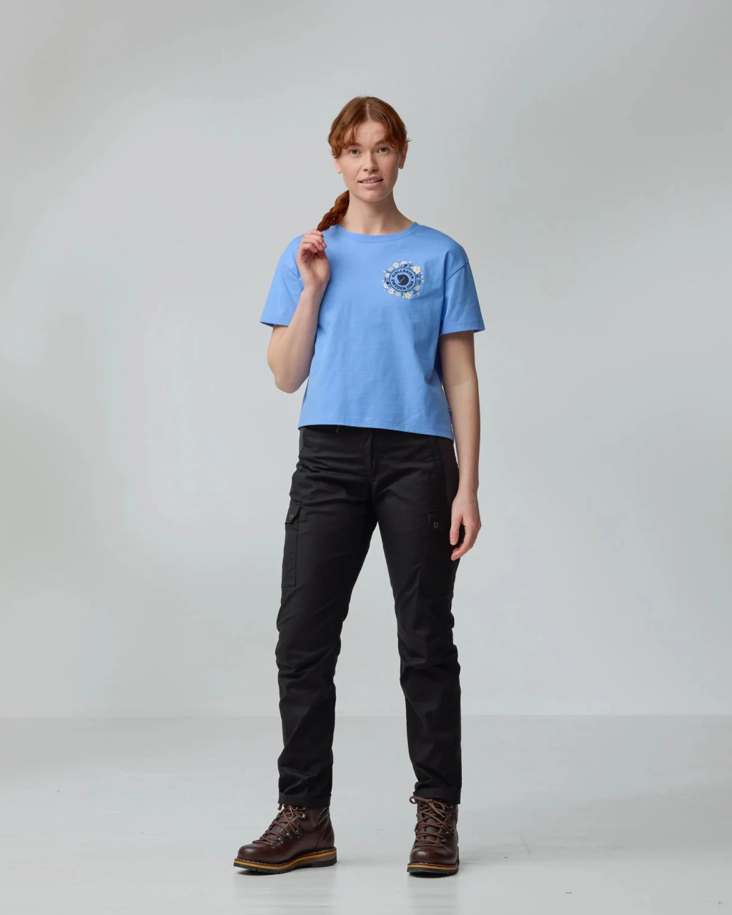 Fjallraven Fjällblomster Logo T-shirt - Women's | Ultramarine