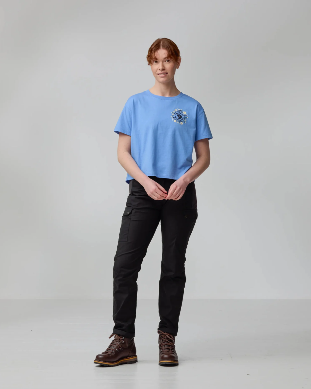 Fjallraven Fjällblomster Logo T-shirt - Women's | Ultramarine