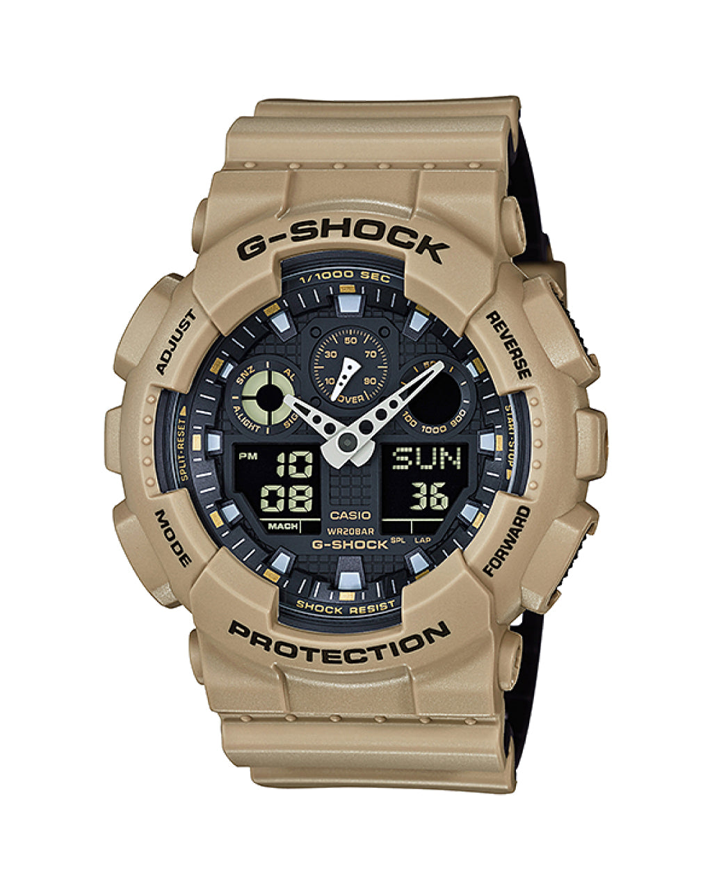 G-Shock GA100L-8A Analog-Digital Watch | Beige