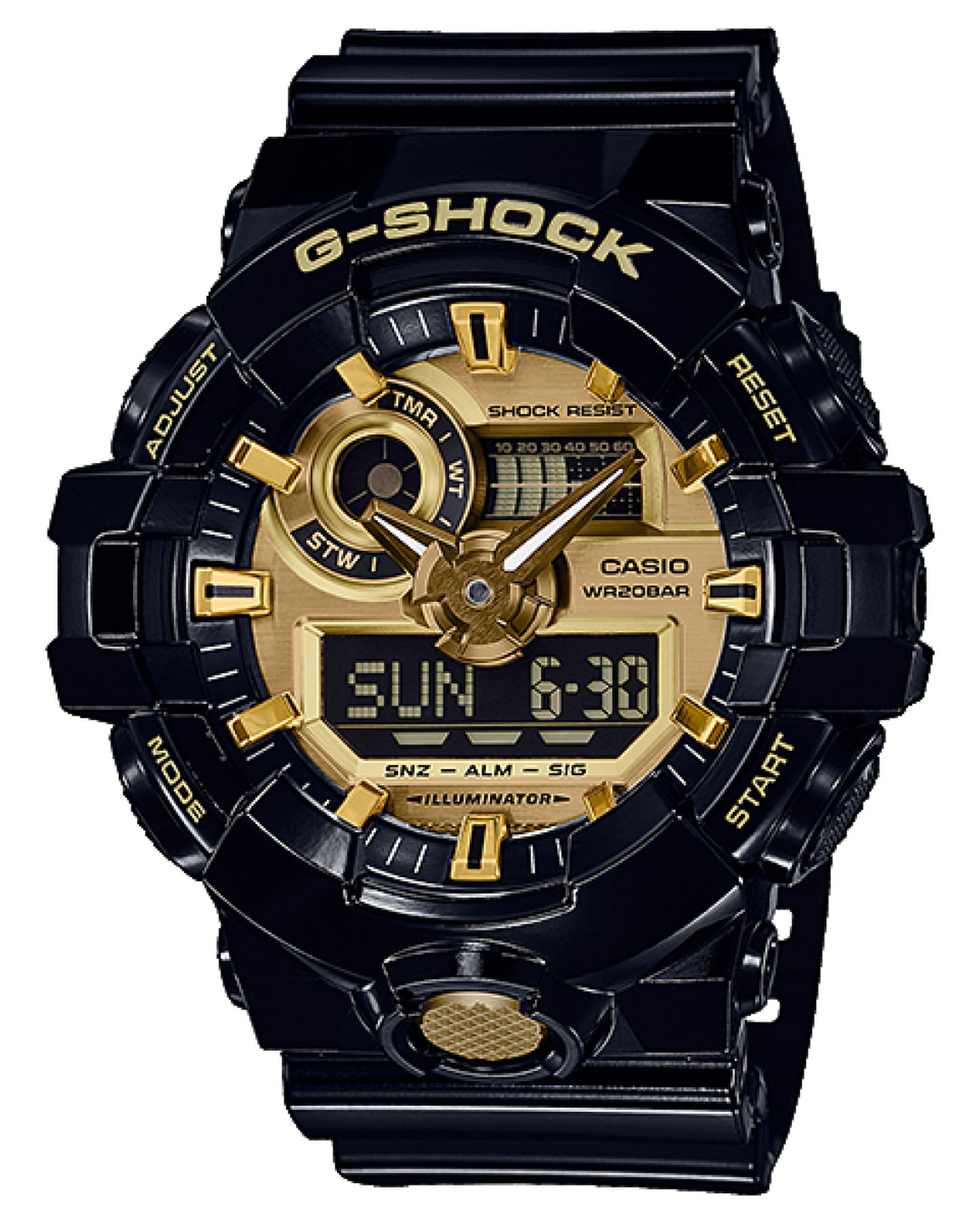 G-Shock GA710GB-1ACR Mens Gold Watch | Black Gold