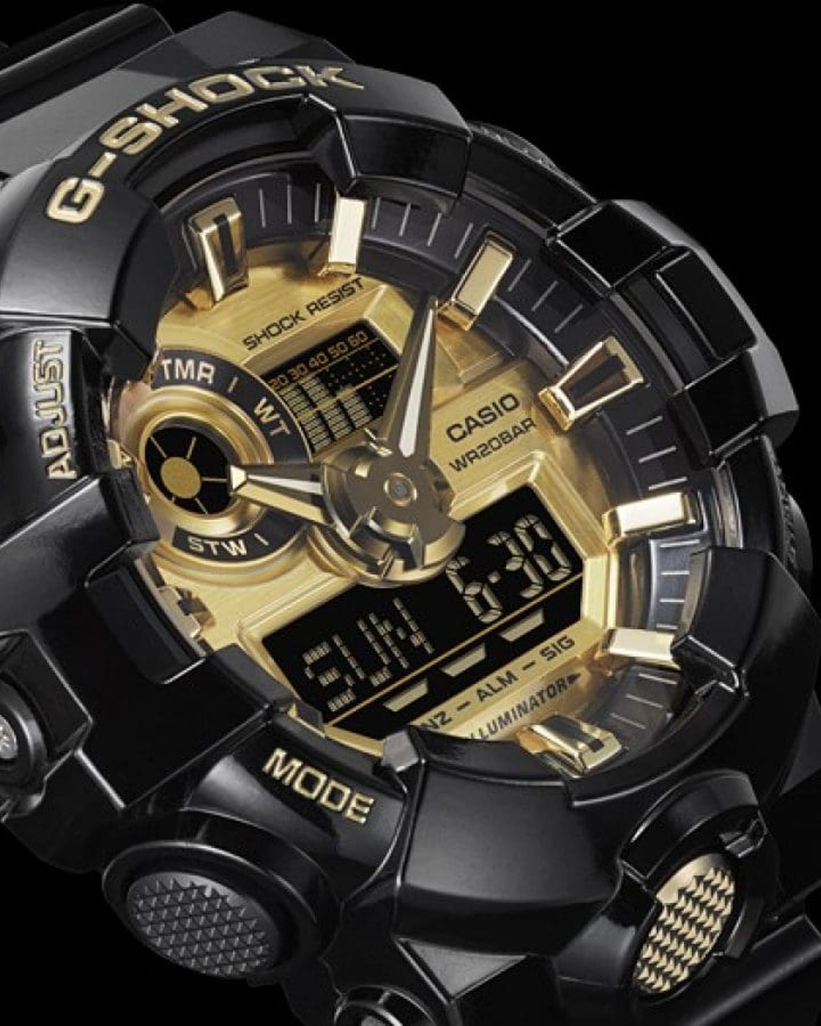 G-Shock GA710GB-1ACR Mens Gold Watch | Black Gold