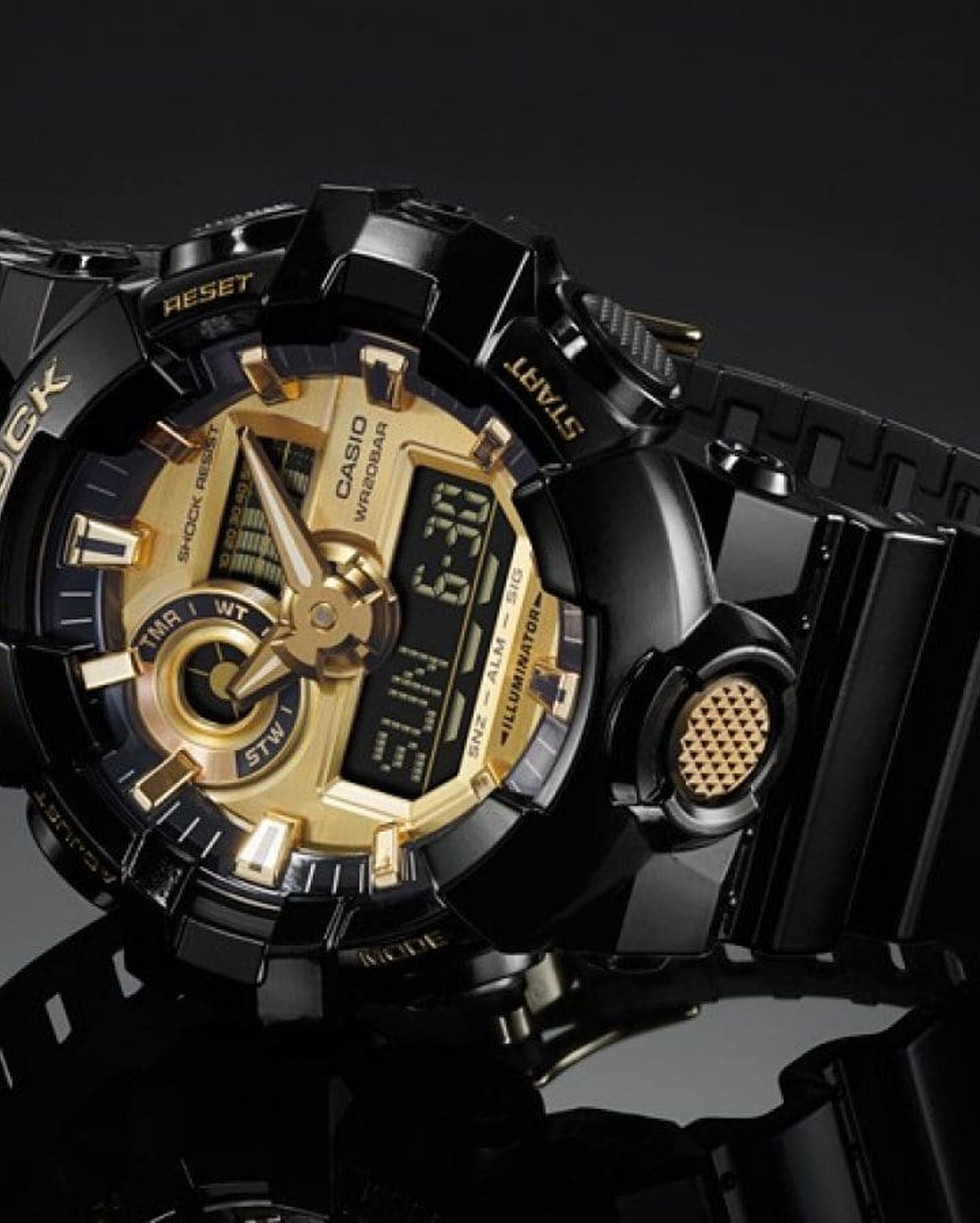 G-Shock GA710GB-1ACR Mens Gold Watch | Black Gold