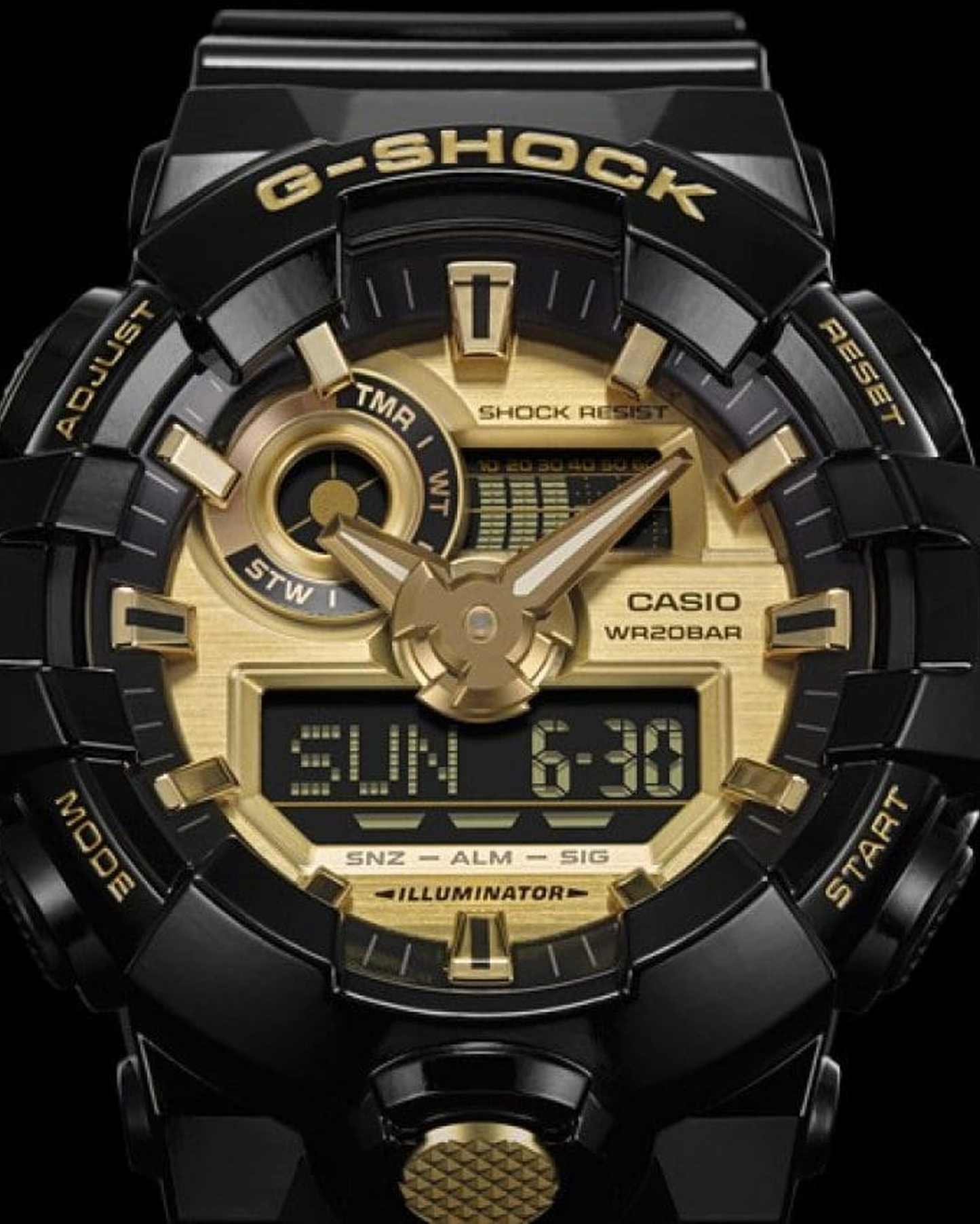 G-Shock GA710GB-1ACR Mens Gold Watch | Black Gold