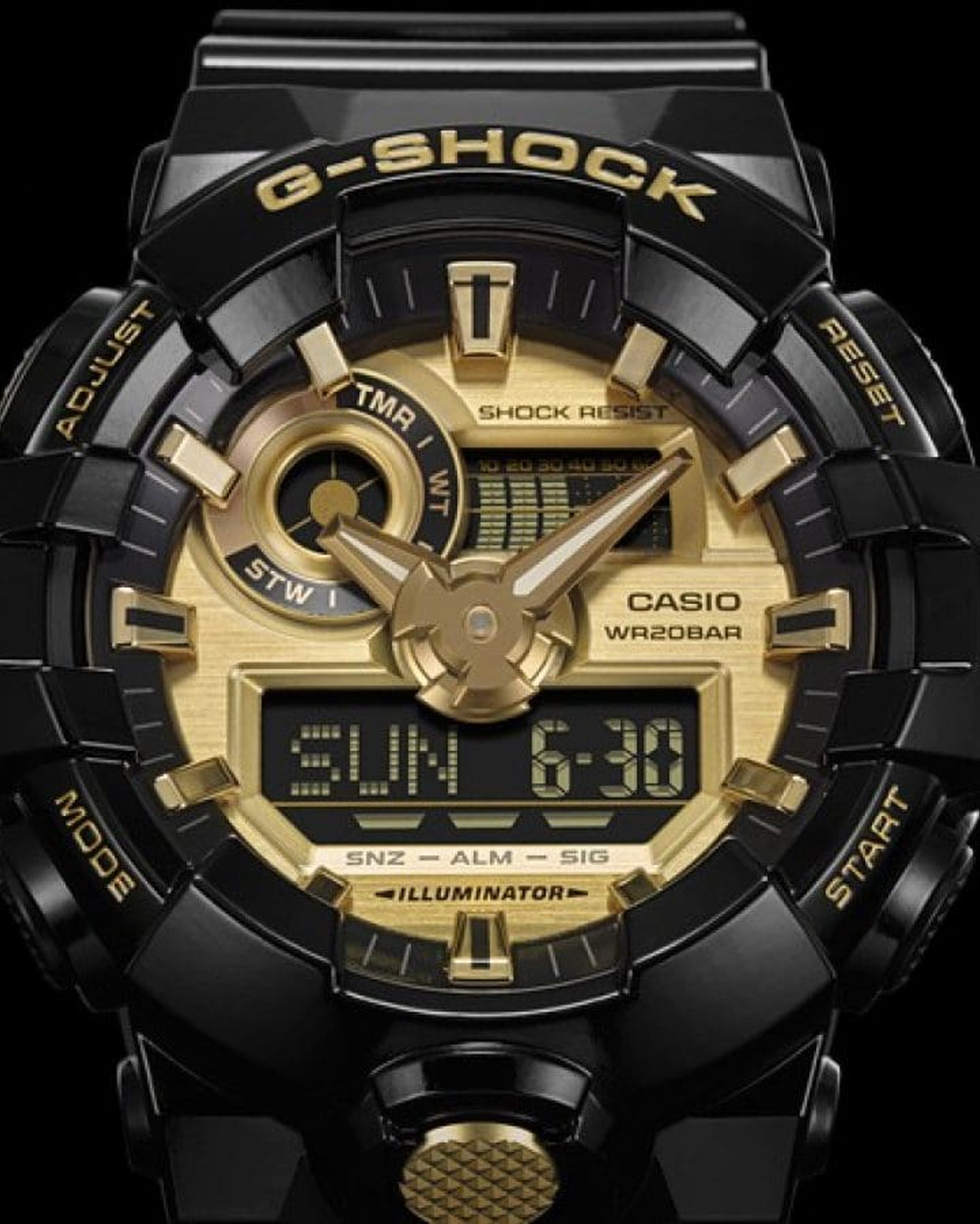 G-Shock GA710GB-1ACR Mens Gold Watch | Black Gold